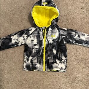Under Armour Yellow and Gray Camo Winter Coat 18 months